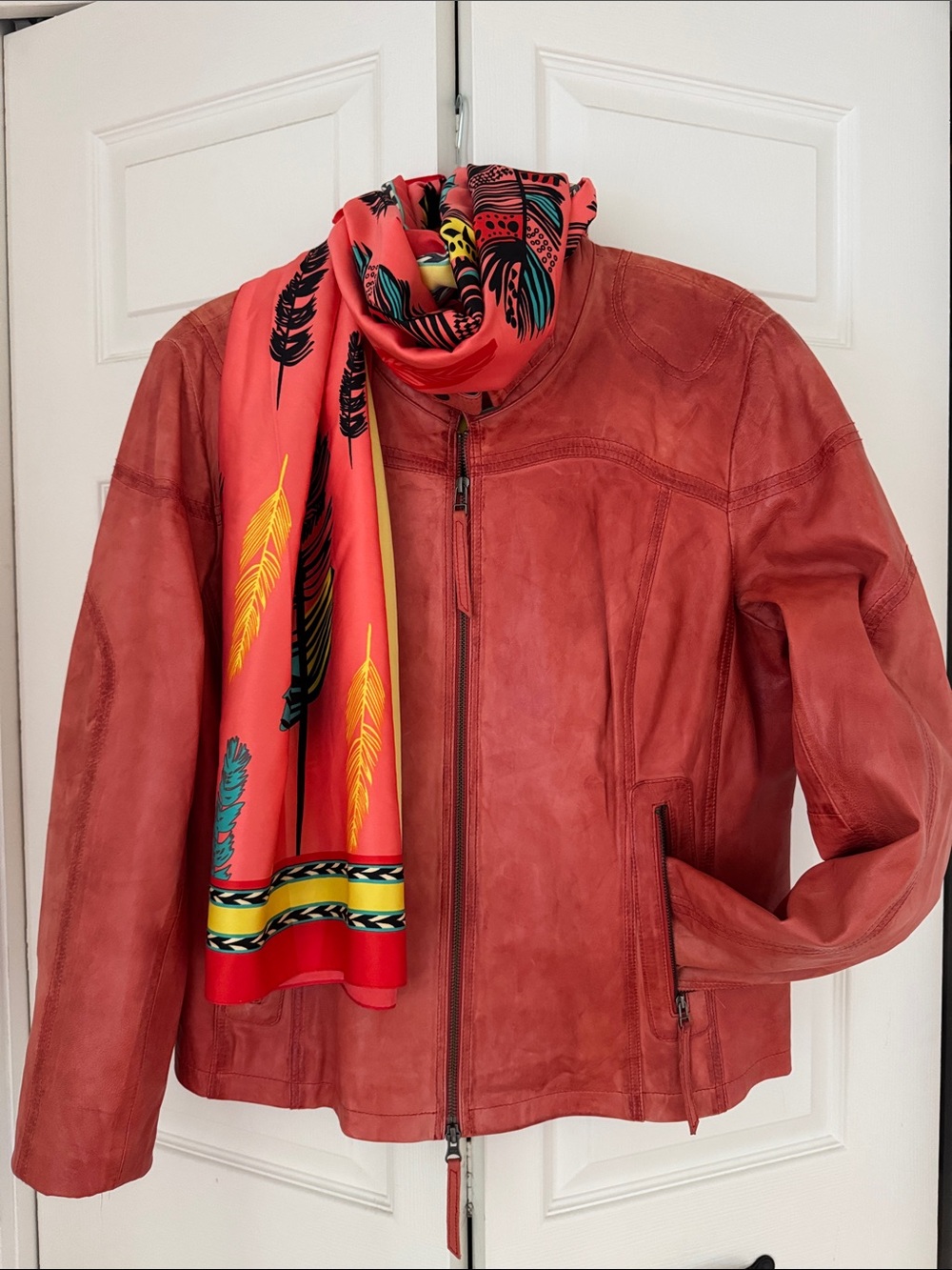 Danier Coral Leather Jacket